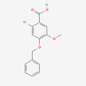 molecular formula C15H13BrO4 B1447246 4-(苄氧基)-2-溴-5-甲氧基苯甲酸 CAS No. 214848-02-9