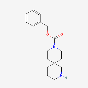 molecular formula C17H24N2O2 B1447248 苯甲酸 2,9-二氮杂螺[5.5]十一烷-9-酯 CAS No. 1630907-21-9