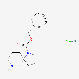 molecular formula C16H23ClN2O2 B1447252 Benzyl 1,7-diazaspiro[4.5]decane-1-carboxylate hydrochloride CAS No. 1523571-82-5