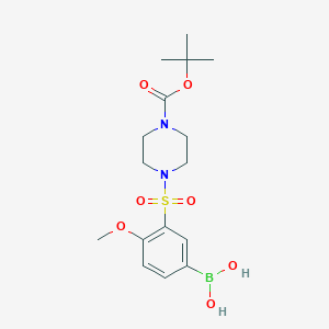 molecular formula C16H25BN2O7S B1447258 (3-((4-(Tert-butoxycarbonyl)piperazin-1-yl)sulfonyl)-4-methoxyphenyl)boronic acid CAS No. 1704081-10-6