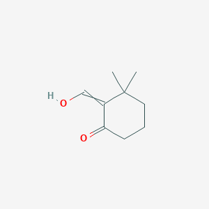 molecular formula C9H14O2 B14472679 2-(Hydroxymethylidene)-3,3-dimethylcyclohexan-1-one CAS No. 65716-59-8