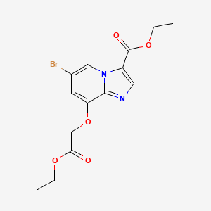molecular formula C14H15BrN2O5 B1447291 Ethyl 6-bromo-8-(2-ethoxy-2-oxoethoxy)imidazo[1,2-a]pyridine-3-carboxylate CAS No. 1804976-79-1
