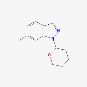 molecular formula C13H16N2O B1447296 6-甲基-1-(氧杂-2-基)吲唑 CAS No. 1337880-45-1
