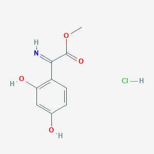 Benzeneacetic acid, 2,4-dihydroxy-alpha-imino-, methyl ester, hydrochloride