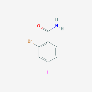 molecular formula C7H5BrINO B1447311 2-溴-4-碘苯甲酰胺 CAS No. 1261516-26-0