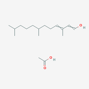 B14473164 Acetic acid;3,7,11-trimethyldodeca-1,3-dien-1-ol CAS No. 71557-56-7