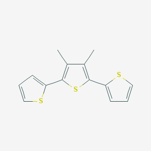 molecular formula C14H12S3 B14473190 3,4-dimethyl-2,5-dithiophen-2-ylthiophene CAS No. 70654-36-3