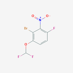 molecular formula C7H3BrF3NO3 B1447323 1-Bromo-6-difluoromethoxy-3-fluoro-2-nitrobenzene CAS No. 1807026-92-1