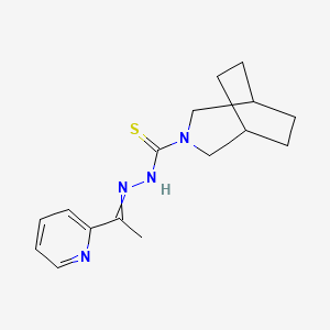 molecular formula C16H22N4S B14473243 3-Azabicyclo[3.2.2]nonane-3-carbothioic acid, [1-(2-pyridinyl)ethylidene]hydrazide CAS No. 71555-47-0