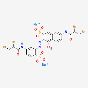 molecular formula C23H18Br4N4Na2O9S2 B14473248 2-Naphthalenesulfonic acid, 3-((5-((2,3-dibromo-1-oxopropyl)amino)-2-sulfophenyl)azo)-7-((2,3-dibromo-1-oxopropyl)methylamino)-4-hydroxy-, disodium salt CAS No. 67827-67-2