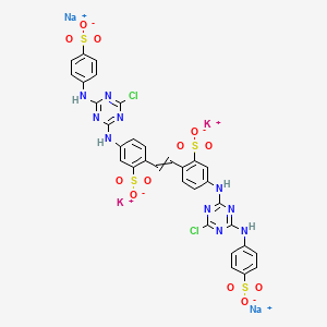 Benzenesulfonic acid, 2,2'-(1,2-ethenediyl)bis[5-[[4-chloro-6-[(4-sulfophenyl)amino]-1,3,5-triazin-2-yl]amino]-, dipotassium disodium salt