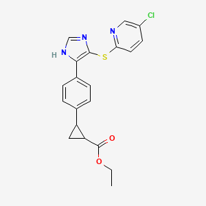 molecular formula C20H18ClN3O2S B1447336 (1S,2S)-ethyl 2-(4-(5-((5-chloropyridin-2-yl)thio)-1H-imidazol-4-yl)phenyl)cyclopropanecarboxylate CAS No. 1242441-48-0