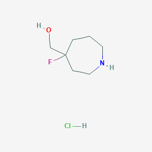 molecular formula C7H15ClFNO B1447338 (4-氟氮杂环戊烷-4-基)甲醇盐酸盐 CAS No. 1823319-26-1