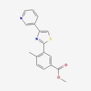molecular formula C17H14N2O2S B1447343 4-甲基-3-(4-(吡啶-3-基)噻唑-2-基)苯甲酸甲酯 CAS No. 1425040-21-6