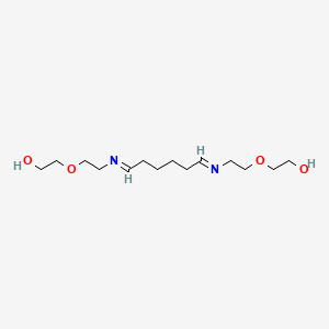 molecular formula C14H28N2O4 B14473504 2-[2-[6-[2-(2-Hydroxyethoxy)ethylimino]hexylideneamino]ethoxy]ethanol CAS No. 67875-41-6