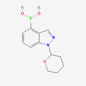 molecular formula C12H15BN2O3 B1447352 1-(四氢-2H-吡喃-2-基)-1H-吲唑-4-基-4-硼酸 CAS No. 2056937-90-5