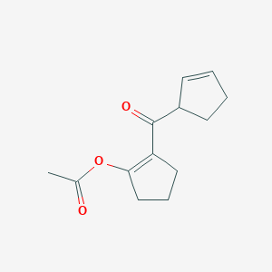 2-(Cyclopent-2-ene-1-carbonyl)cyclopent-1-en-1-yl acetate