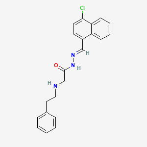 molecular formula C21H20ClN3O B14473706 N-(2-Phenylethyl)glycine ((4-chloro-1-naphthalenyl)methylene)hydrazide CAS No. 72606-53-2