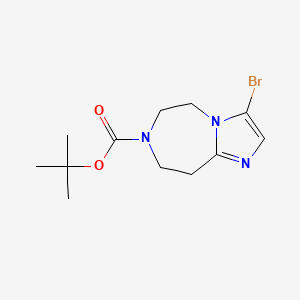 molecular formula C12H18BrN3O2 B1447371 叔丁基 3-溴-8,9-二氢-5H-咪唑并[1,2-d][1,4]二氮杂卓-7(6H)-甲酸酯 CAS No. 1330765-01-9