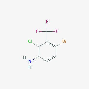 molecular formula C7H4BrClF3N B1447390 4-溴-2-氯-3-(三氟甲基)苯胺 CAS No. 1807018-36-5
