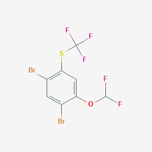 B1447394 1,5-Dibromo-2-difluoromethoxy-4-(trifluoromethylthio)benzene CAS No. 1806272-81-0