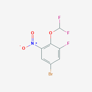 molecular formula C7H3BrF3NO3 B1447400 1-Bromo-4-difluoromethoxy-3-fluoro-5-nitrobenzene CAS No. 1807026-85-2