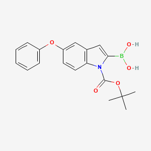 molecular formula C19H20BNO5 B1447405 1-(Tert-butoxycarbonyl)-5-phenoxy-1H-indol-2-yl-2-boronic acid CAS No. 2096331-36-9