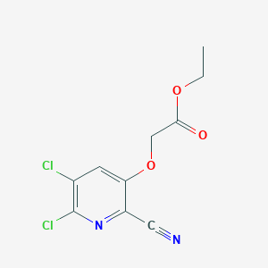 molecular formula C10H8Cl2N2O3 B1447406 Ethyl 2-((5,6-dichloro-2-cyanopyridin-3-yl)oxy)acetate CAS No. 1654021-72-3