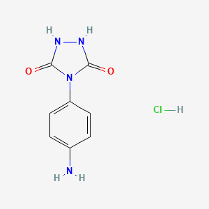molecular formula C8H9ClN4O2 B1447416 4-(4-Aminophenyl)-1,2,4-triazolidine-3,5-dione hydrochloride CAS No. 334707-11-8