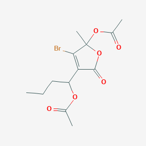 1-[5-(Acetyloxy)-4-bromo-5-methyl-2-oxo-2,5-dihydrofuran-3-yl]butyl acetate