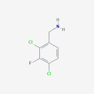 molecular formula C7H6Cl2FN B1447444 2,4-二氯-3-氟苄胺 CAS No. 1806354-09-5