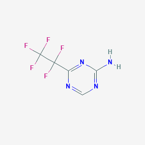 molecular formula C5H3F5N4 B1447446 4-(五氟乙基)-1,3,5-三嗪-2-胺 CAS No. 1803609-43-9