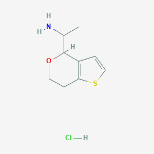 molecular formula C9H14ClNOS B1447453 1-{4H,6H,7H-噻吩[3,2-c]吡喃-4-基}乙基胺盐酸盐 CAS No. 1803596-13-5