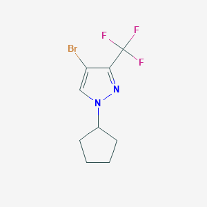 molecular formula C9H10BrF3N2 B1447464 4-溴-1-环戊基-3-(三氟甲基)-1H-吡唑 CAS No. 1437794-36-9