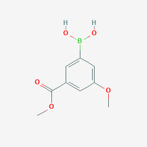 molecular formula C9H11BO5 B1447467 (3-Methoxy-5-(methoxycarbonyl)phenyl)boronic acid CAS No. 1048330-11-5