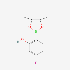 molecular formula C12H16BFO3 B1447469 5-Fluoro-2-(4,4,5,5-tetramethyl-1,3,2-dioxaborolan-2-YL)phenol CAS No. 1038828-32-8