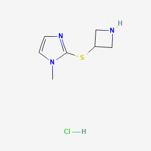molecular formula C7H12ClN3S B1447487 2-(氮杂环丁-3-基硫烷基)-1-甲基-1H-咪唑盐酸盐 CAS No. 1864063-06-8