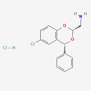 4H-1,3-Benzodioxin-2-methanamine, 6-chloro-4-phenyl-, hydrochloride, cis-