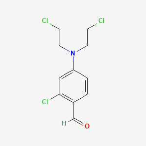 molecular formula C11H12Cl3NO B14474996 4-[Bis(2-chloroethyl)amino]-2-chlorobenzaldehyde CAS No. 65611-34-9