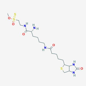 molecular formula C19H35N5O5S3 B014475 Biocytinamidoethyl Methanethiosulfonate, Trifluroacetic Acid Salt CAS No. 353754-92-4