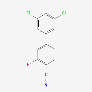 molecular formula C13H6Cl2FN B1447500 4-(3,5-Dichlorophenyl)-2-fluorobenzonitrile CAS No. 1361759-33-2