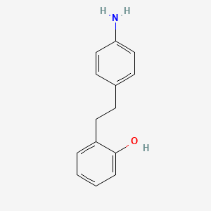 molecular formula C14H15NO B14475050 2-[2-(4-Aminophenyl)ethyl]phenol CAS No. 65246-11-9