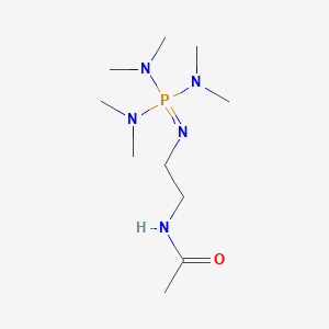 molecular formula C10H26N5OP B14475058 N-(2-{[Tris(dimethylamino)-lambda~5~-phosphanylidene]amino}ethyl)acetamide CAS No. 72200-29-4