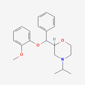 molecular formula C21H27NO3 B14475077 4-Isopropyl-2-(alpha-(o-methoxyphenoxy)benzyl)morpholine CAS No. 71620-52-5