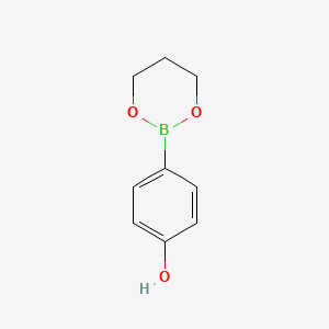 molecular formula C9H11BO3 B1447508 4-(1,3,2-Dioxaborinan-2-yl)phenol CAS No. 1640035-73-9