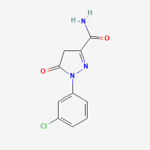 molecular formula C10H8ClN3O2 B14475092 1-(3-Chlorophenyl)-5-oxo-4,5-dihydro-1H-pyrazole-3-carboxamide CAS No. 65463-81-2