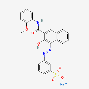 Sodium 3-((2-hydroxy-3-((2-methoxyphenyl)carbamoyl)-1-naphthyl)azo)benzenesulphonate