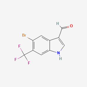 molecular formula C10H5BrF3NO B1447516 5-bromo-6-(trifluoromethyl)-1H-indole-3-carbaldehyde CAS No. 1423757-77-0