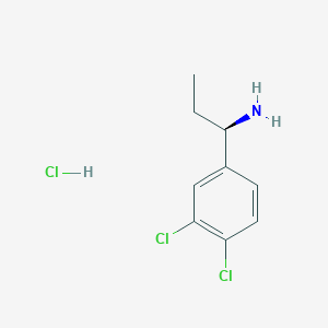 molecular formula C9H12Cl3N B1447518 (1R)-1-(3,4-dichlorophenyl)propan-1-amine hydrochloride CAS No. 742107-61-5