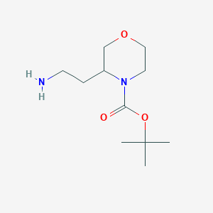 molecular formula C11H22N2O3 B1447519 叔丁基3-(2-氨基乙基)吗啉-4-羧酸酯 CAS No. 1174636-48-6